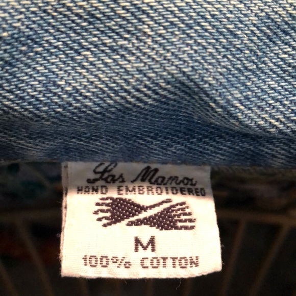 Vintage hand embroidered denim jacket - Picture 5 of 6